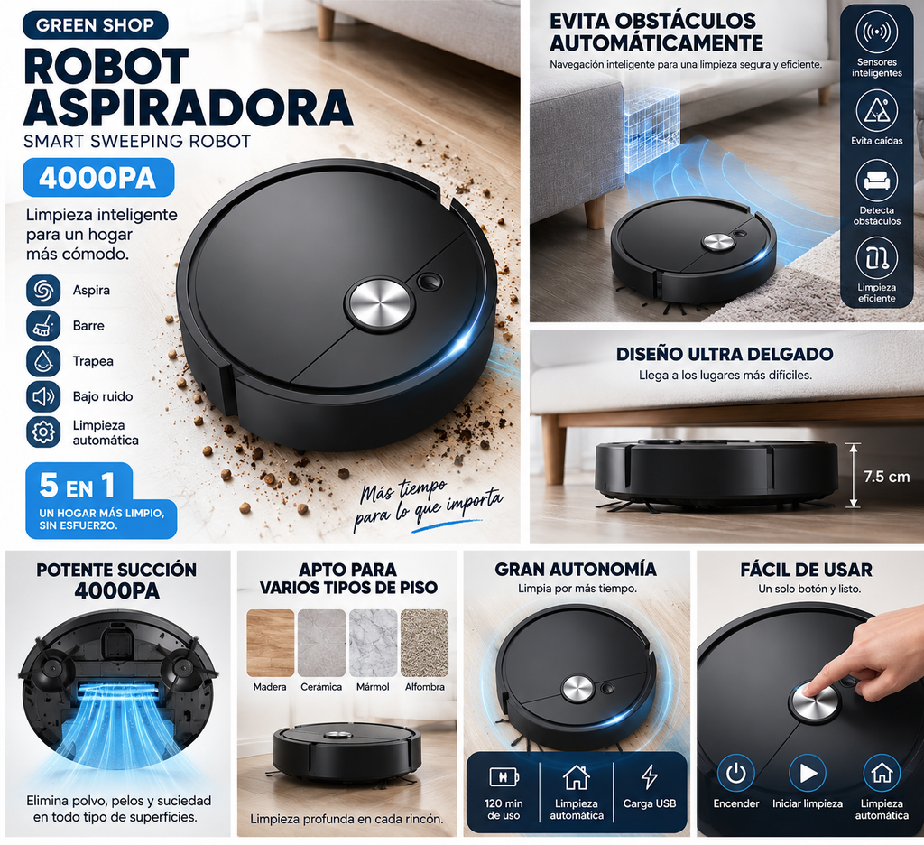 Aspiradora Robot Inteligente -- NOVA Clean X1