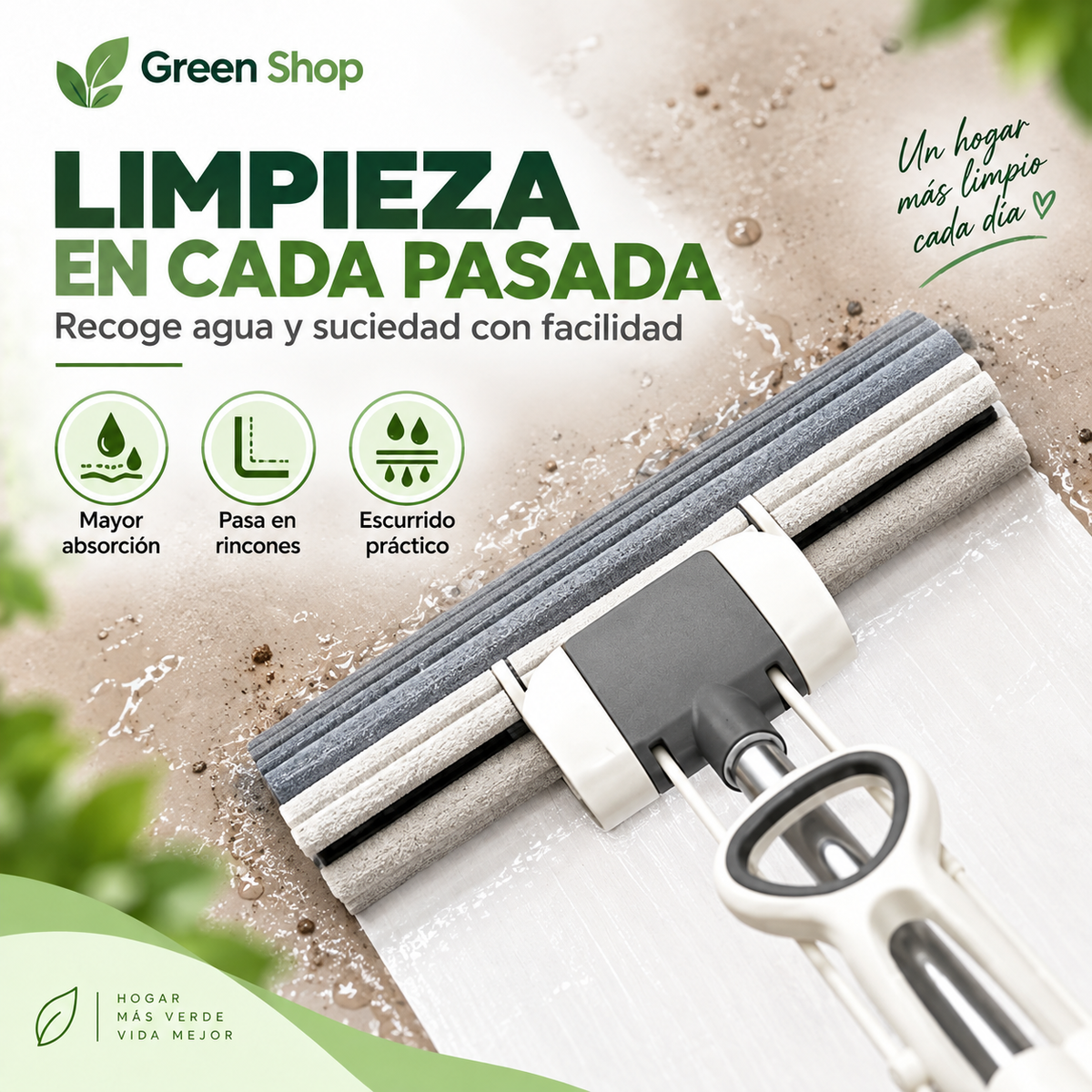 Mopa Autoescurrible con Rodillo y Cabezal Reemplazable - imagen 4