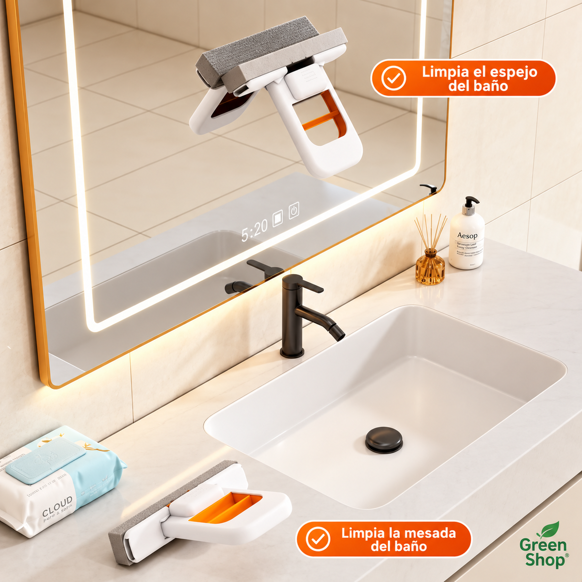 Mini Mopa Retráctil para Cocina, Baño y Auto - imagen 5