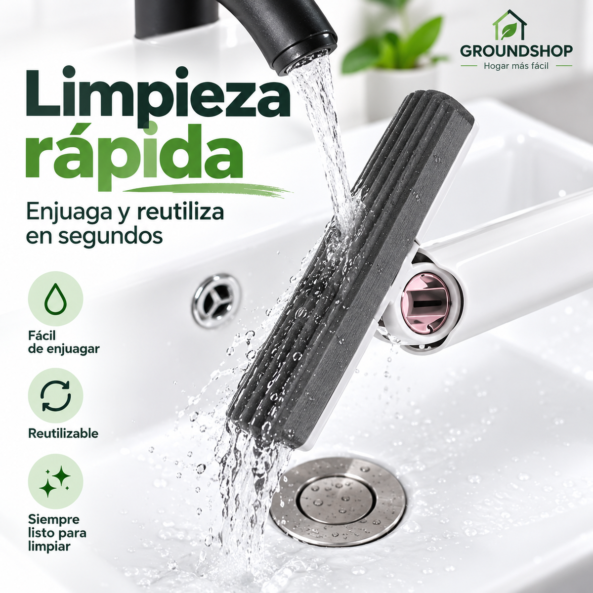 Mini Mopa Plegable con Exprimidor Incorporado - imagen 4