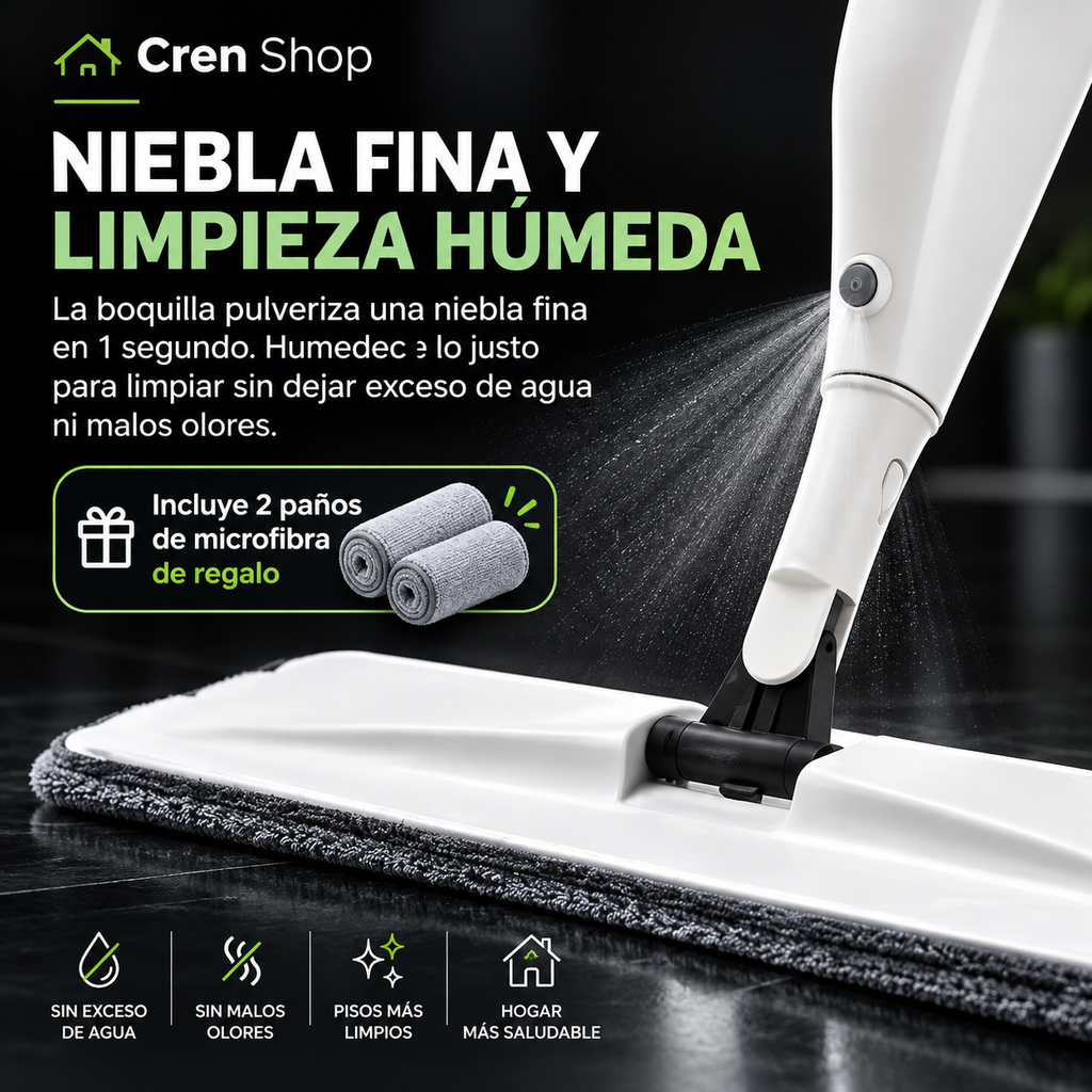 Mopa Plana Giratoria con Spray y Paños Reutilizables - imagen 7