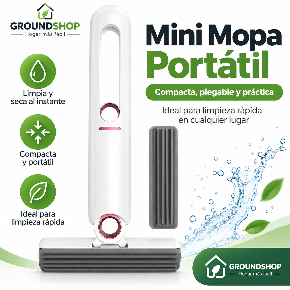 Mini Mopa Plegable con Exprimidor Incorporado - imagen 1