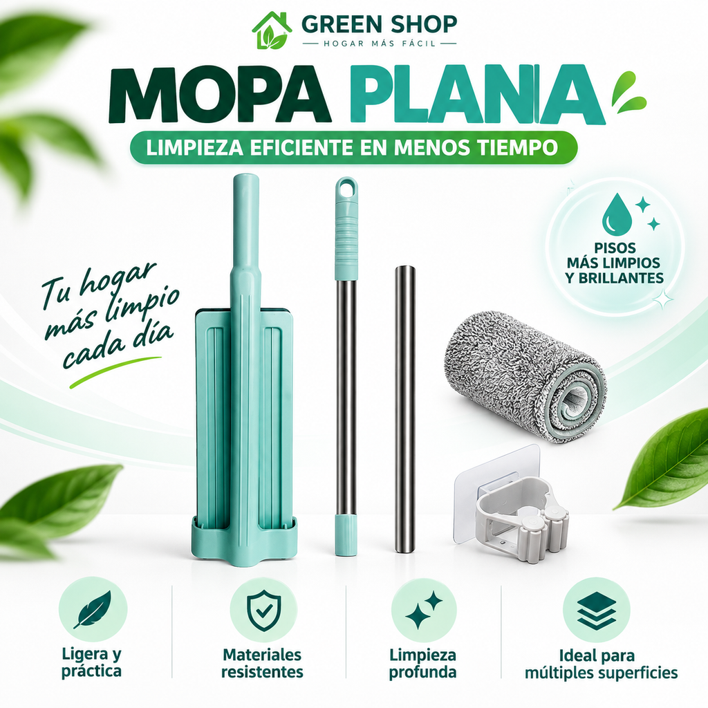 Mopa Plana Giratoria de Microfibra para Pisos y Rincones - imagen 1