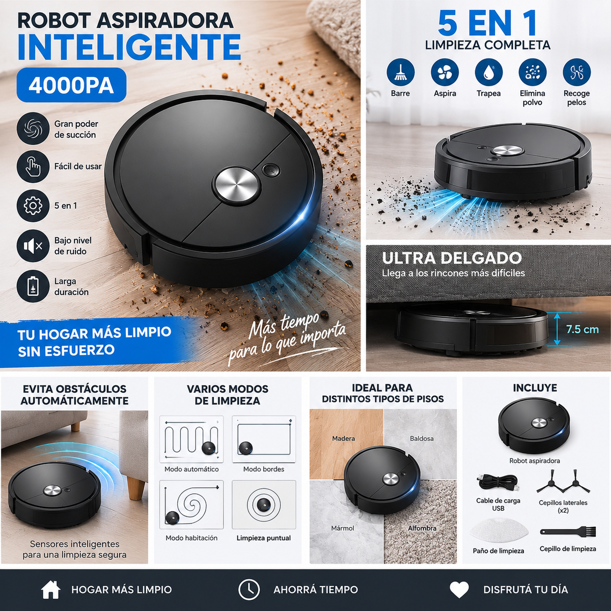 Aspiradora Robot Inteligente -- NOVA Clean X1