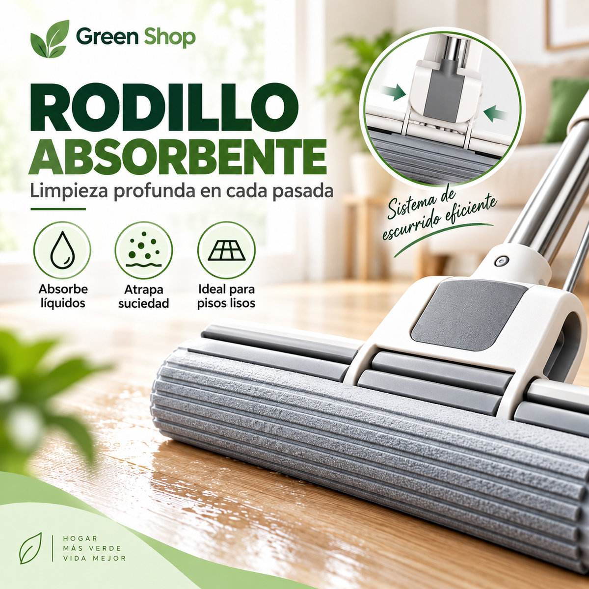 Mopa Autoescurrible con Rodillo y Cabezal Reemplazable - imagen 5