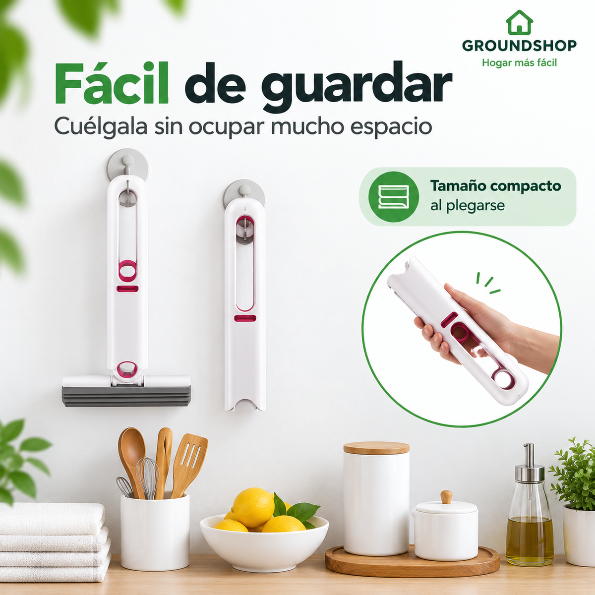 Mini Mopa Plegable con Exprimidor Incorporado - imagen 6