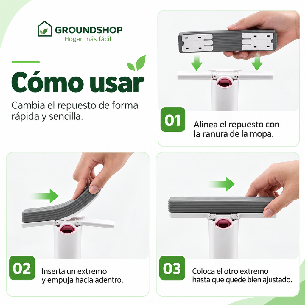 Mini Mopa Plegable con Exprimidor Incorporado - imagen 5